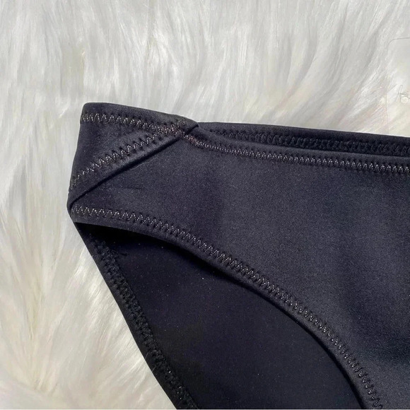 Ashley Graham x Swimsuits for All Black Scuba Bikini Bottom 10 NWT Gold Stitch - Picture 4 of 7